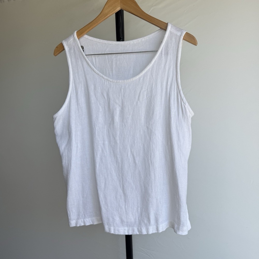 Vintage MZM Sport Womens Linen Blend Mesh Top 80s-90s USA Large